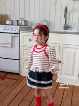 ［second moment］Berry lace stripe tops