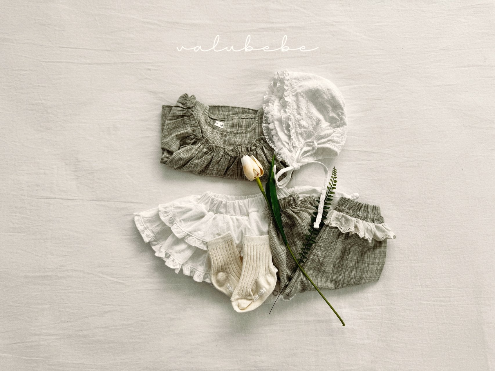 ［valubebe］Frill lace bonnet (baby)