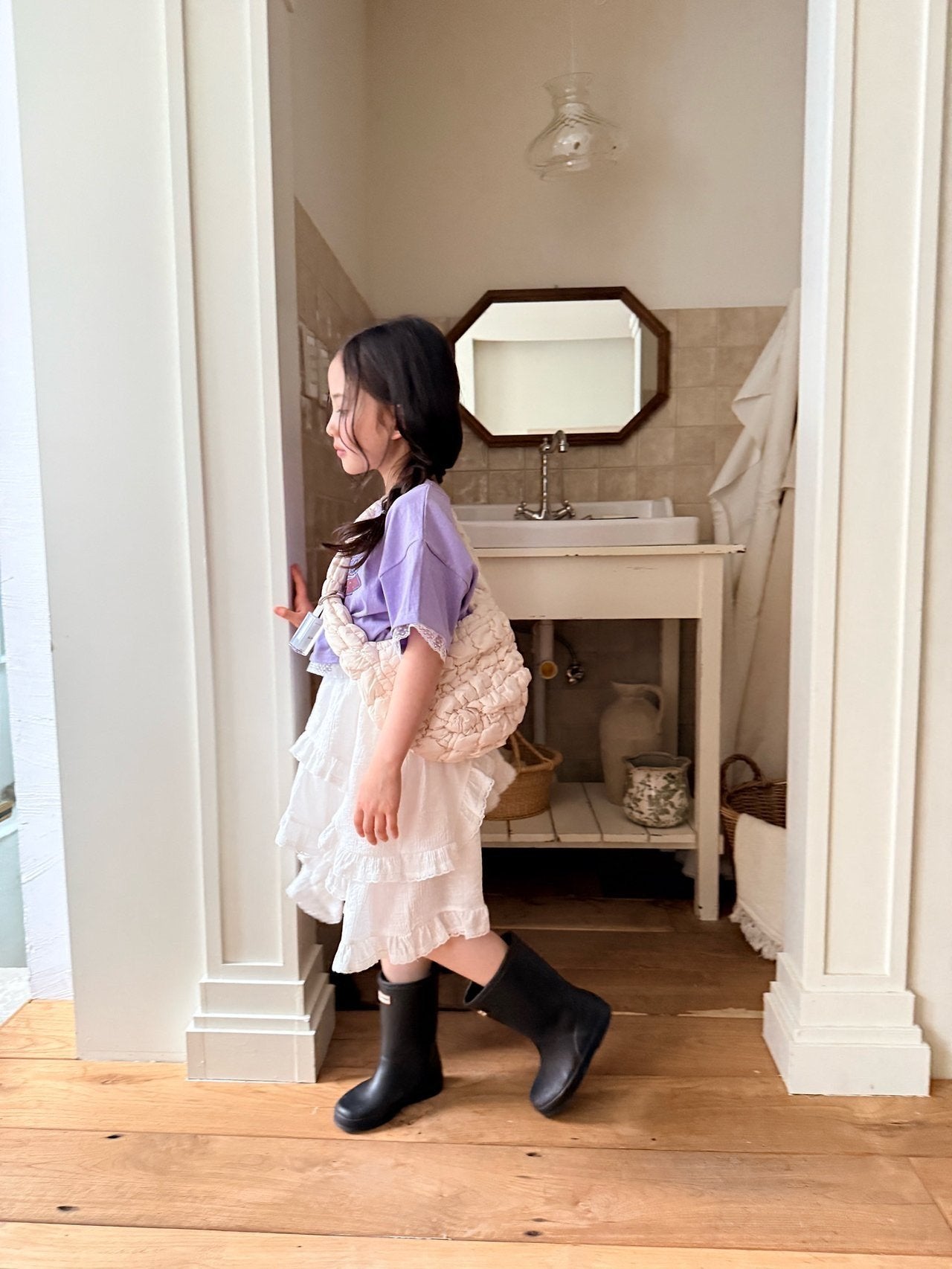［comma］Unbalance layered frill skirt