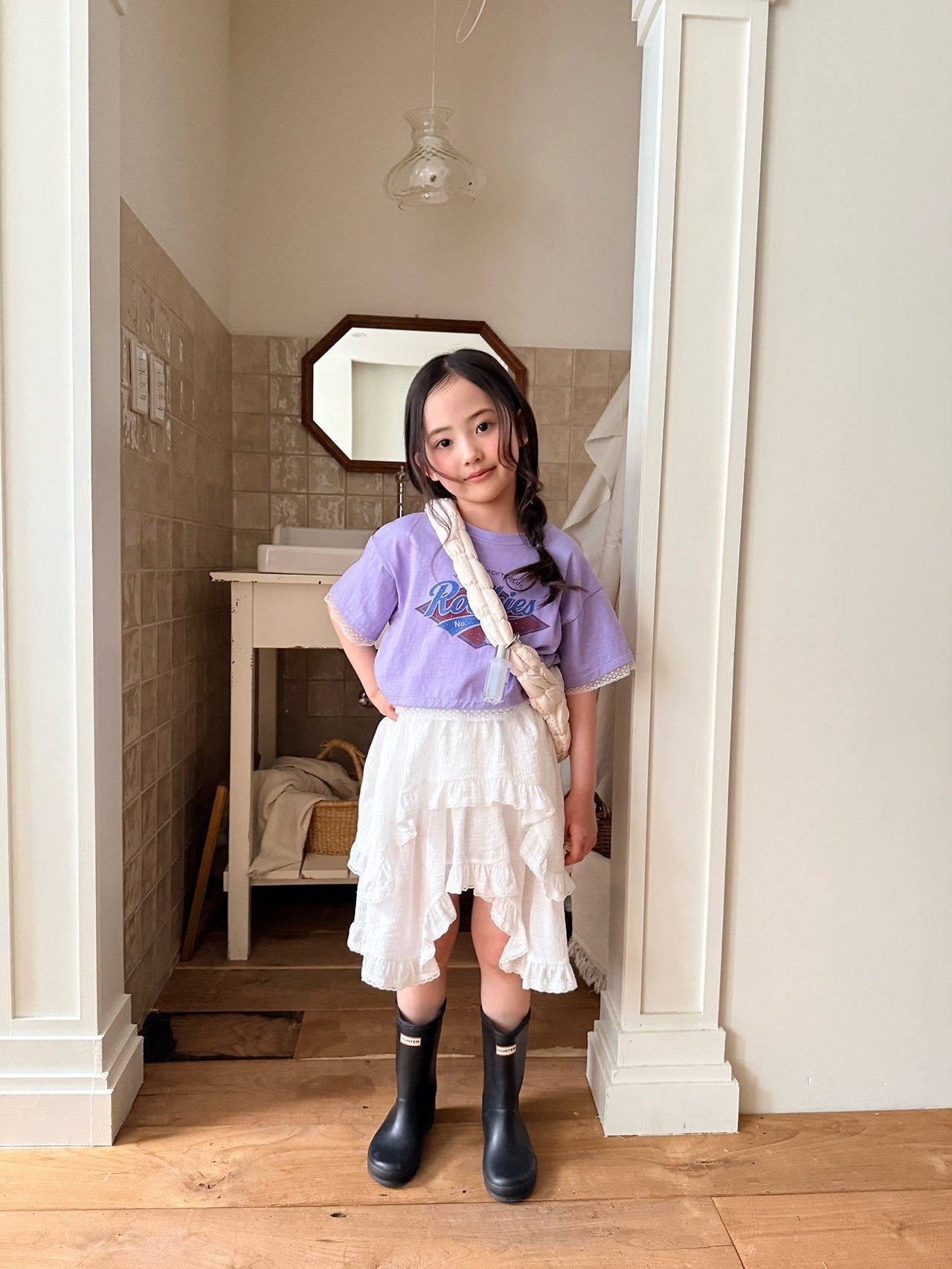 ［comma］Unbalance layered frill skirt