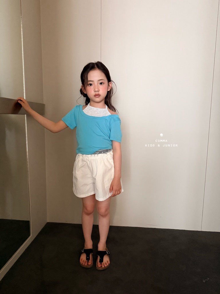 ［comma］Lettering band short pants