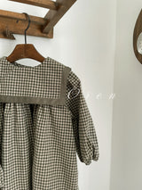 ［OREN］Bobo check sailor one-piece