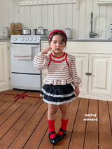 ［second moment］Lace denim cancan skirt
