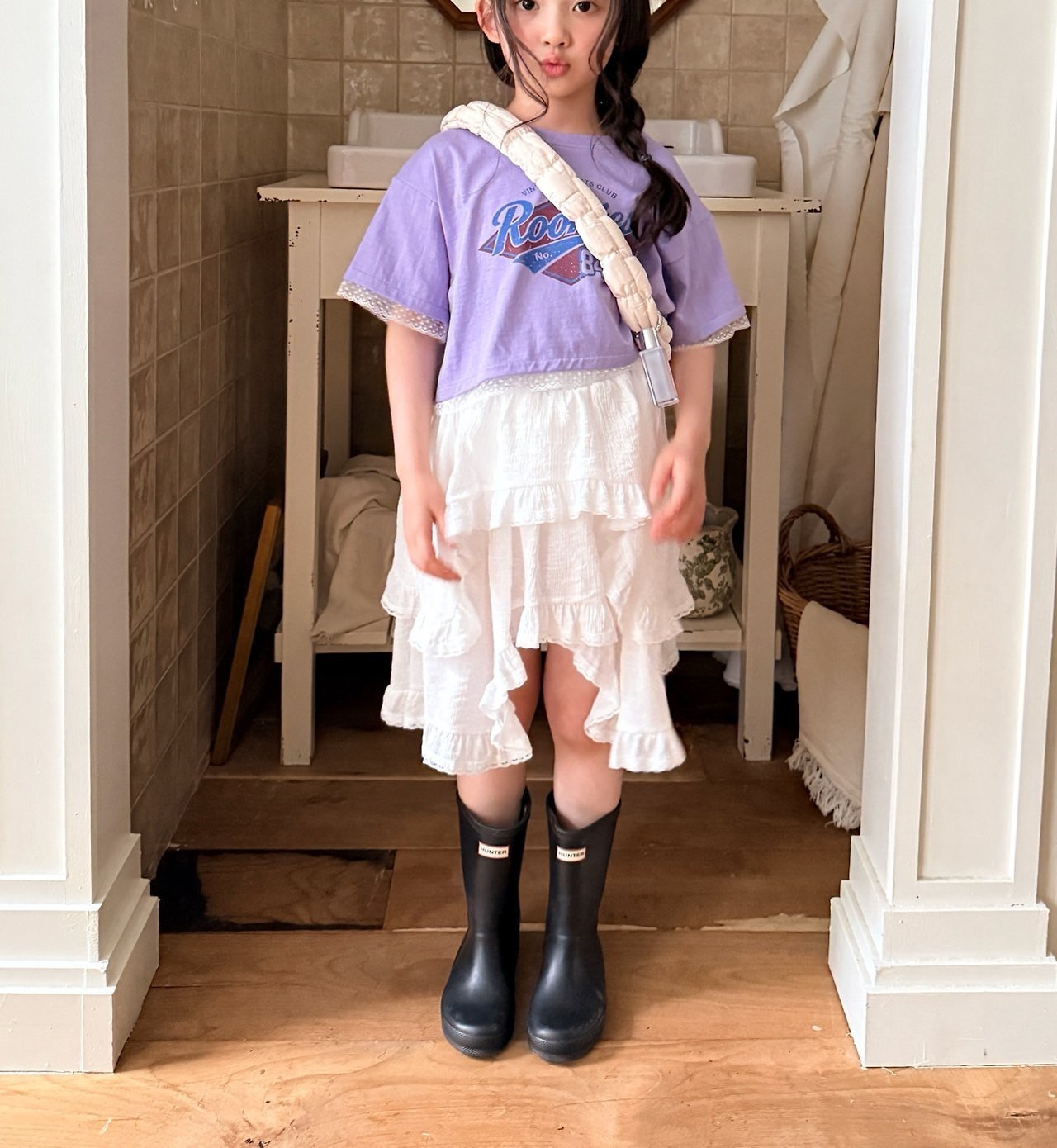 ［comma］Unbalance layered frill skirt