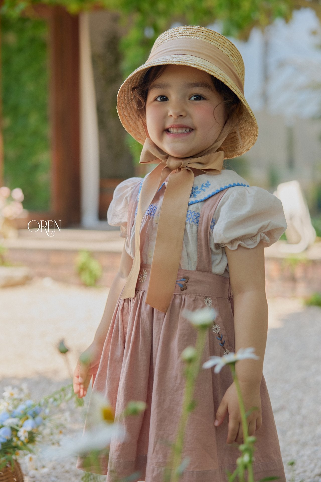 ［OREN］Suet ribbon rattan hat