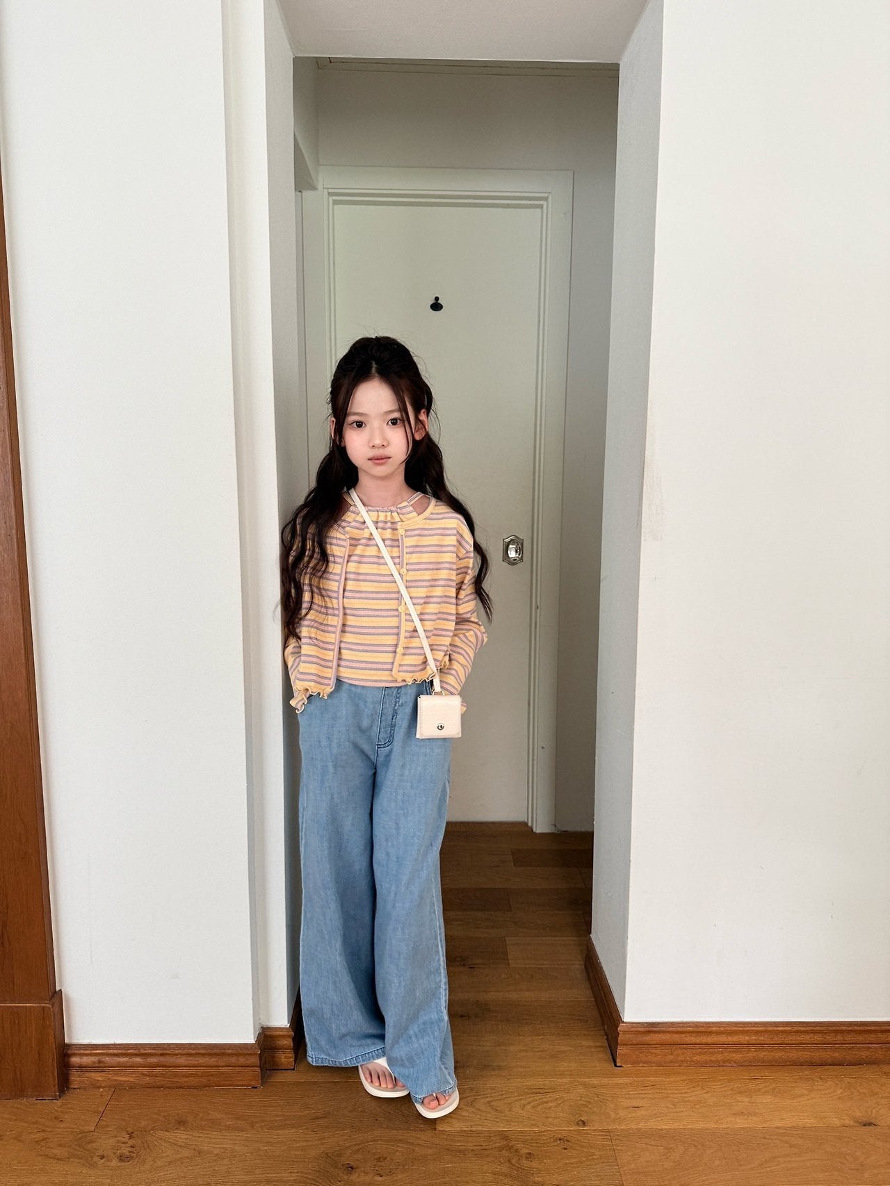 ［comma］Linen wide denim pants