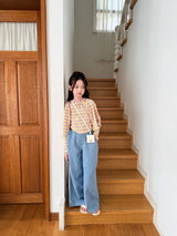 ［comma］Linen wide denim pants