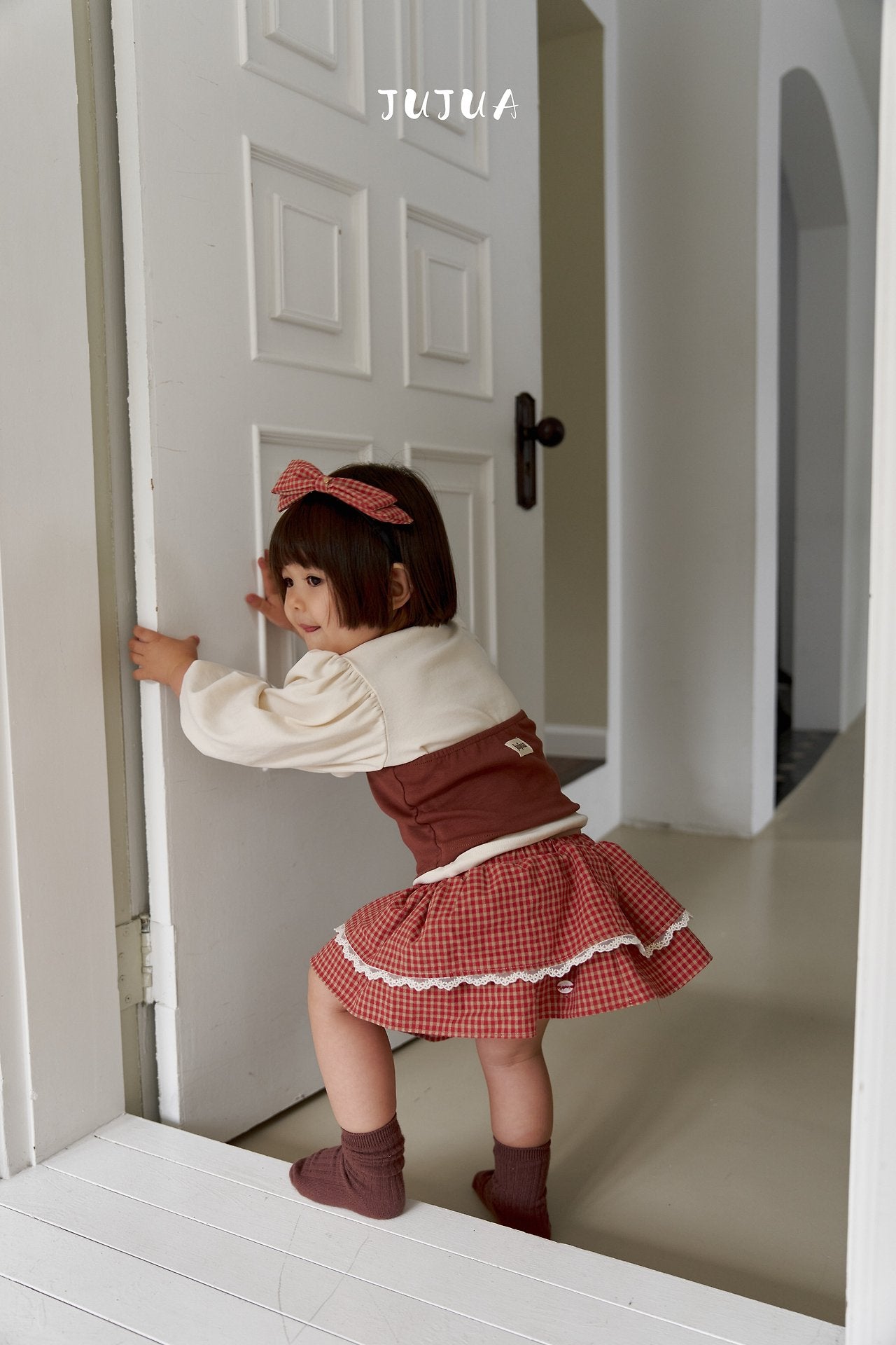 ［jujua］Candy check mini skirt