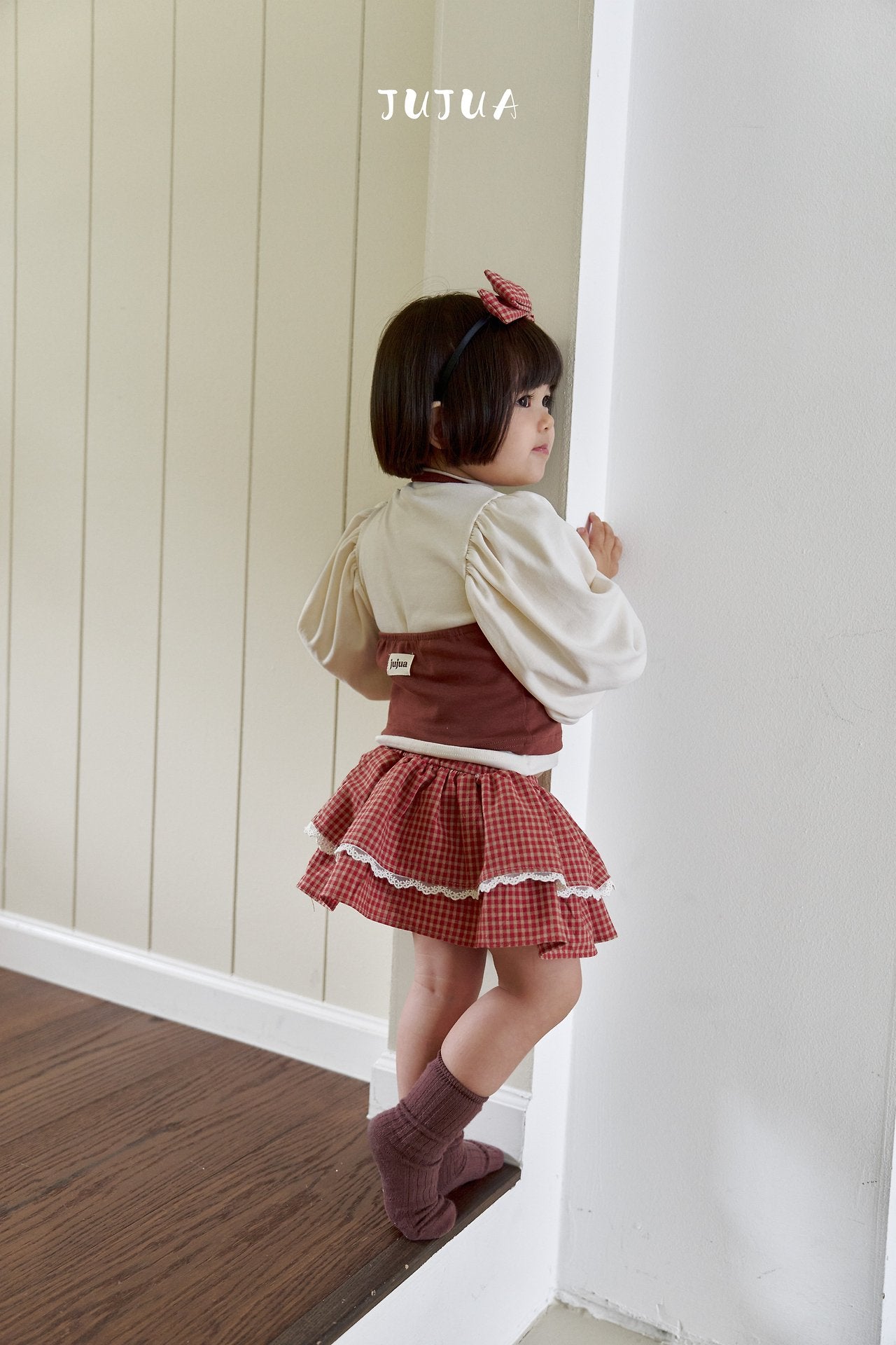 ［jujua］Candy check mini skirt