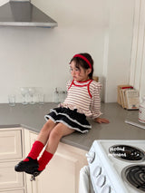 ［second moment］Berry lace stripe tops