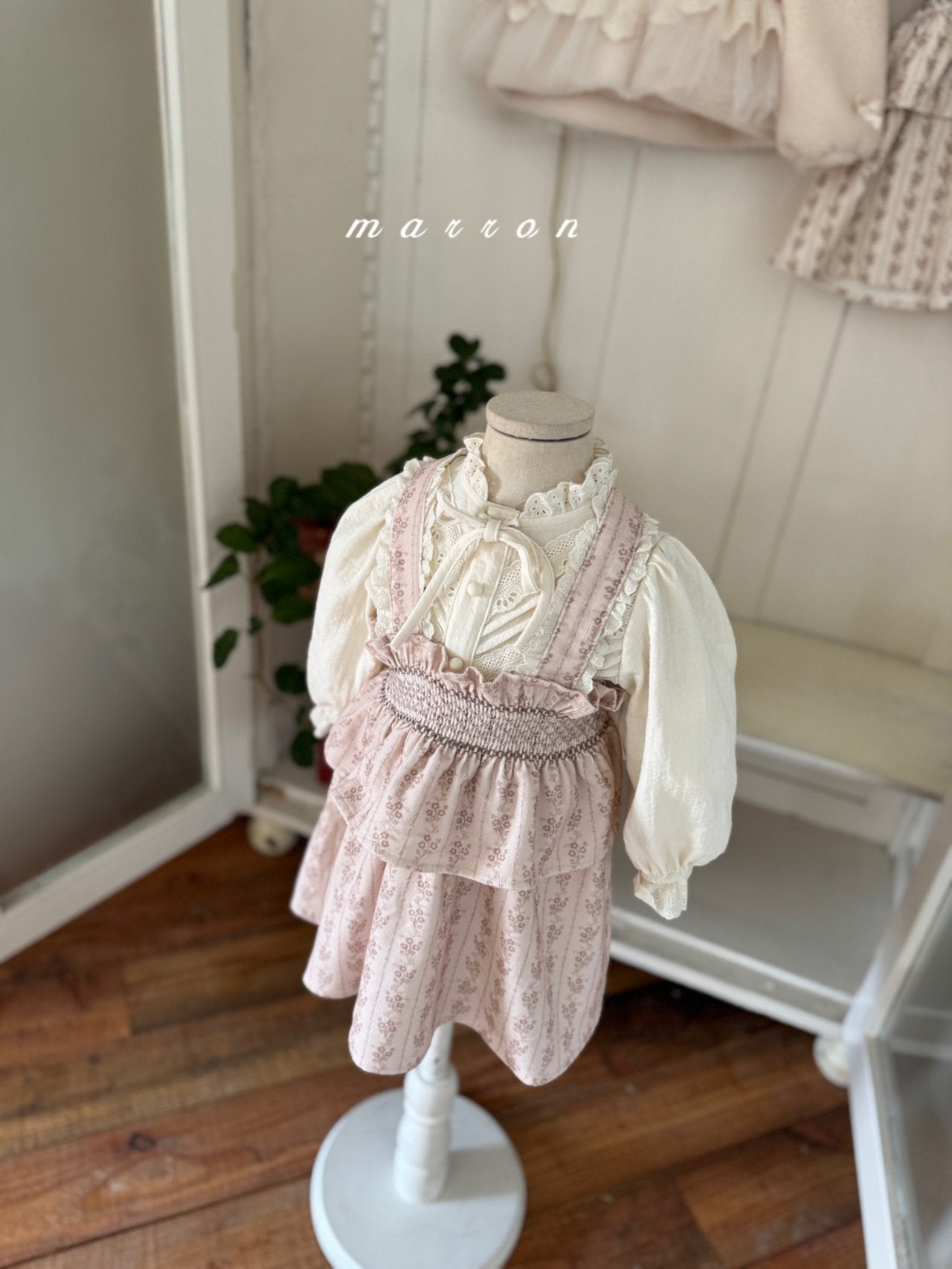 ［marron］Lauren smock suspender skirt