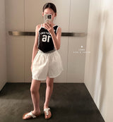 ［comma］Lettering band short pants