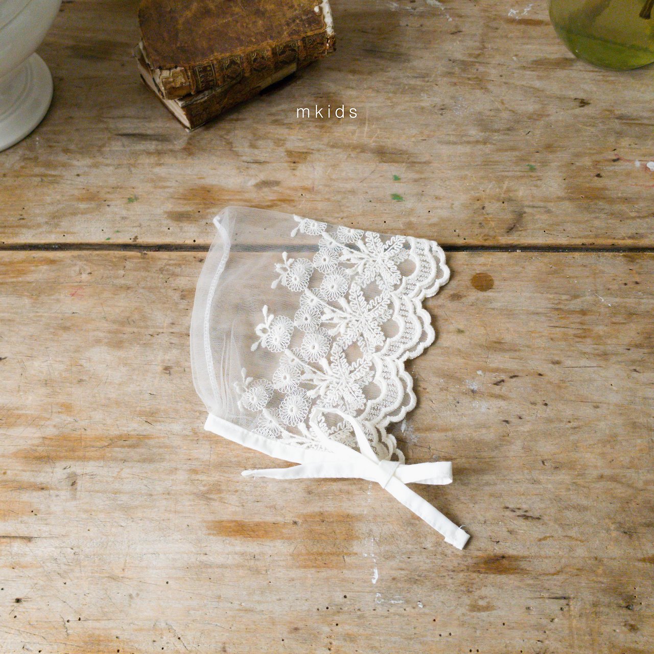 ［mkids］Chocolate lace bonnet