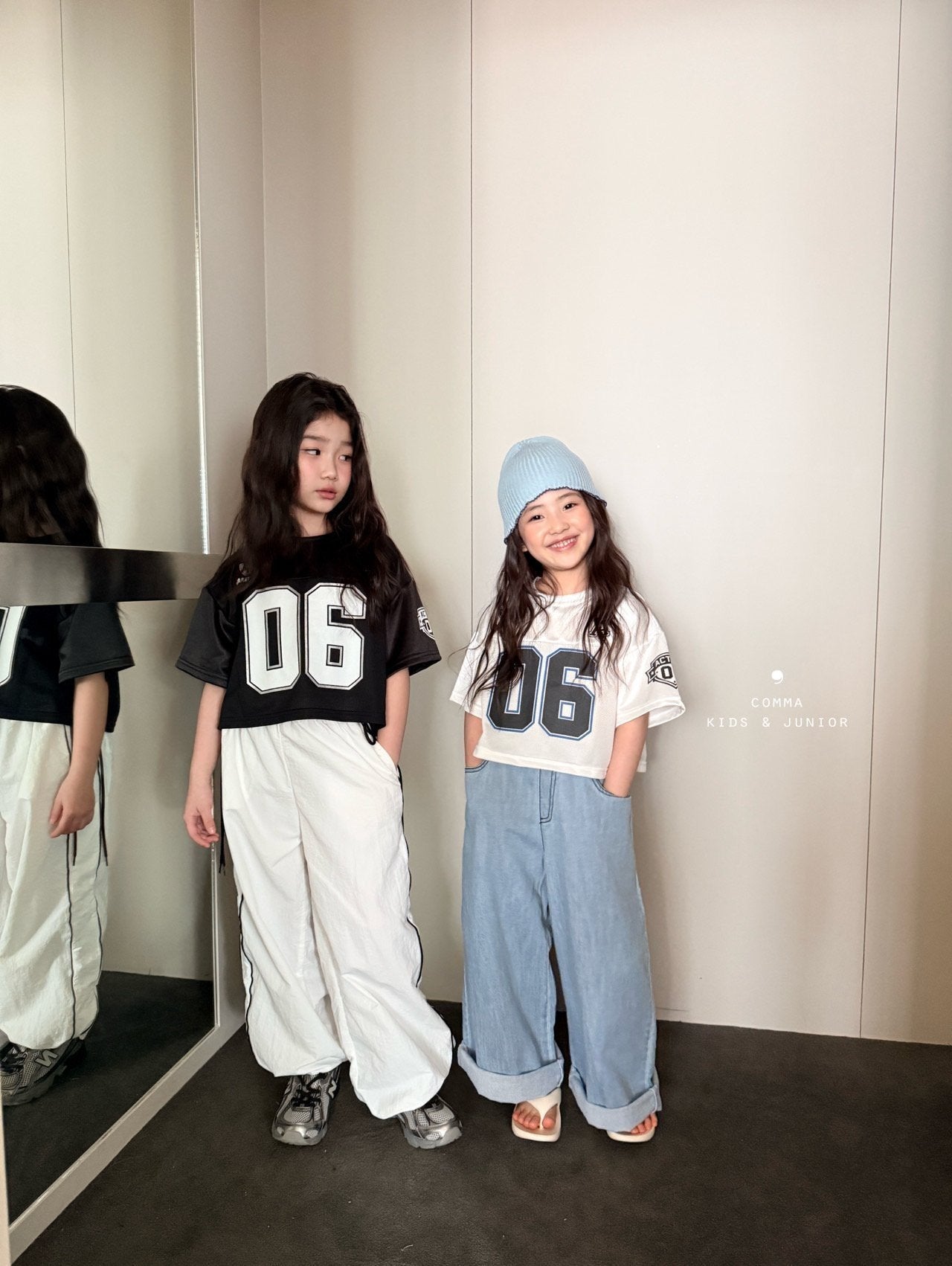 ［comma］Linen wide denim pants