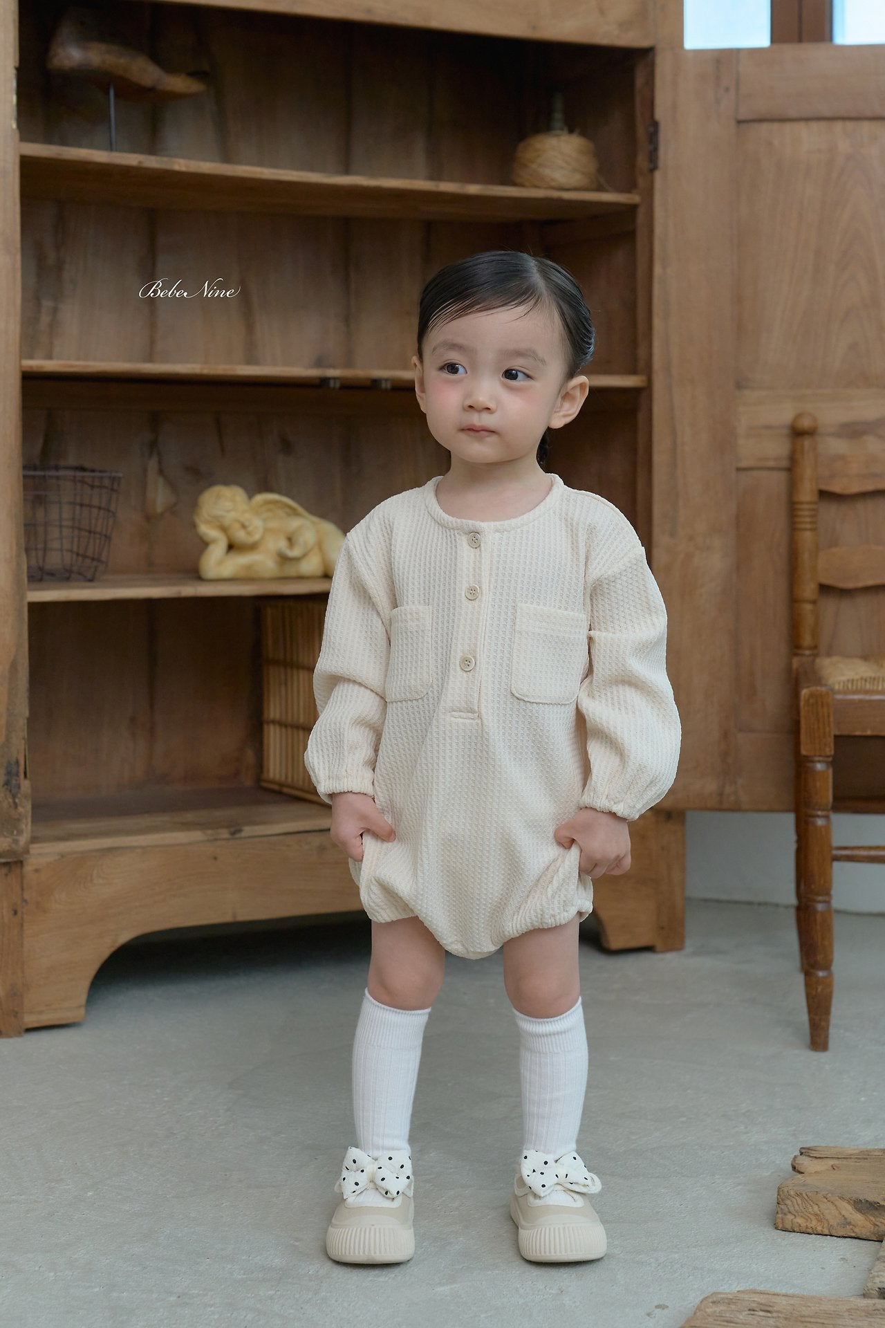 ［bebenine］Bimbo Waffle Rompers