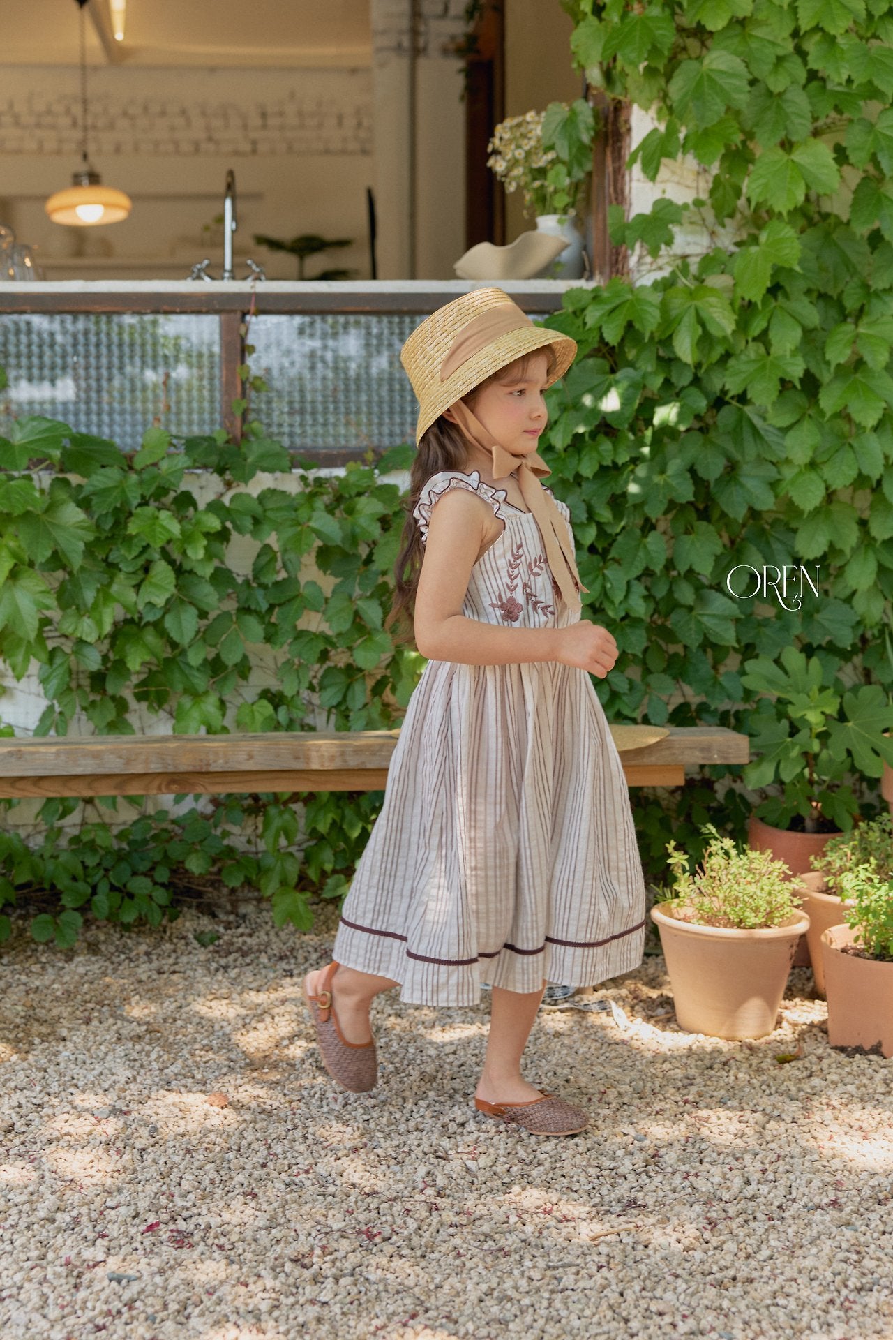 ［OREN］Suet ribbon rattan hat