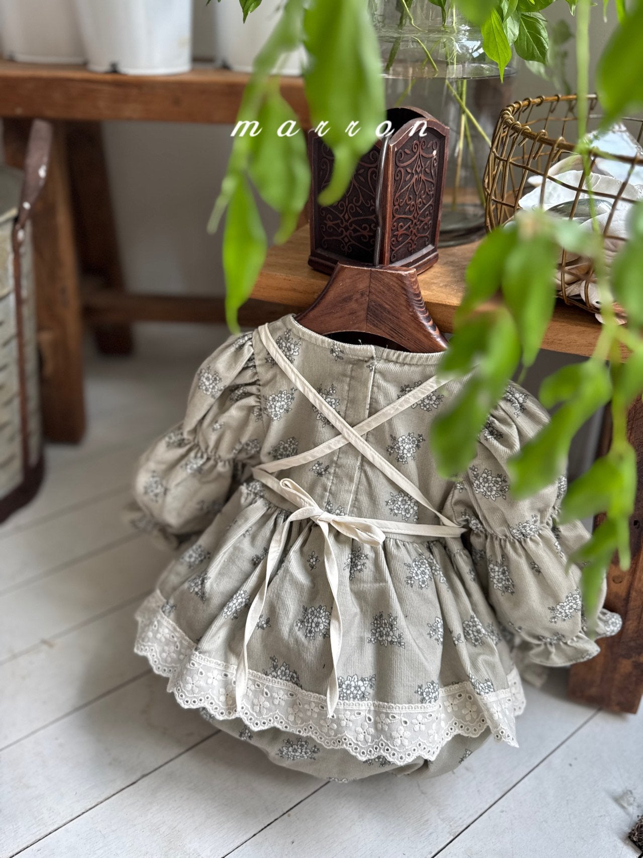 ［marron］Lace long apron