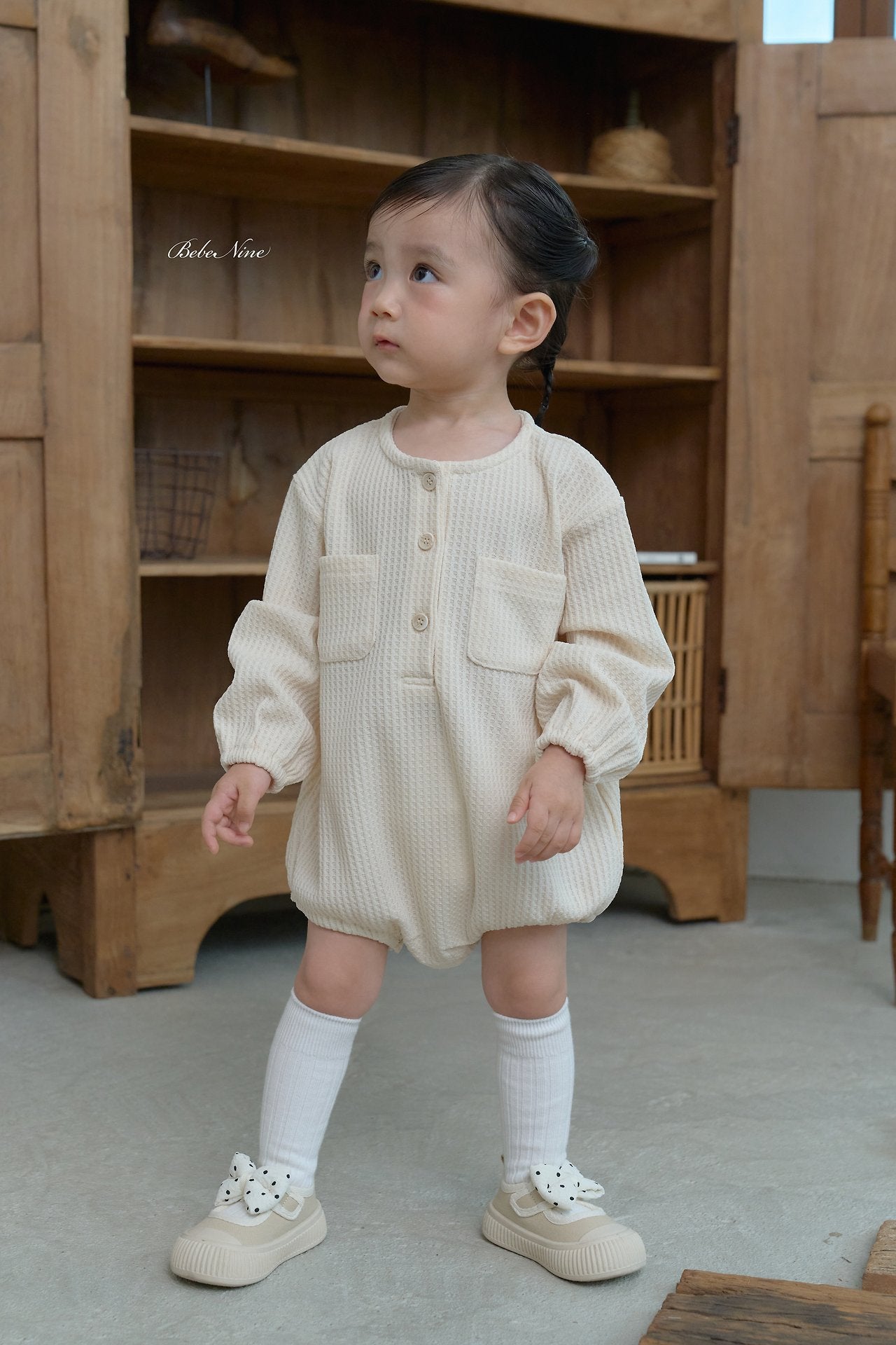 ［bebenine］Bimbo Waffle Rompers