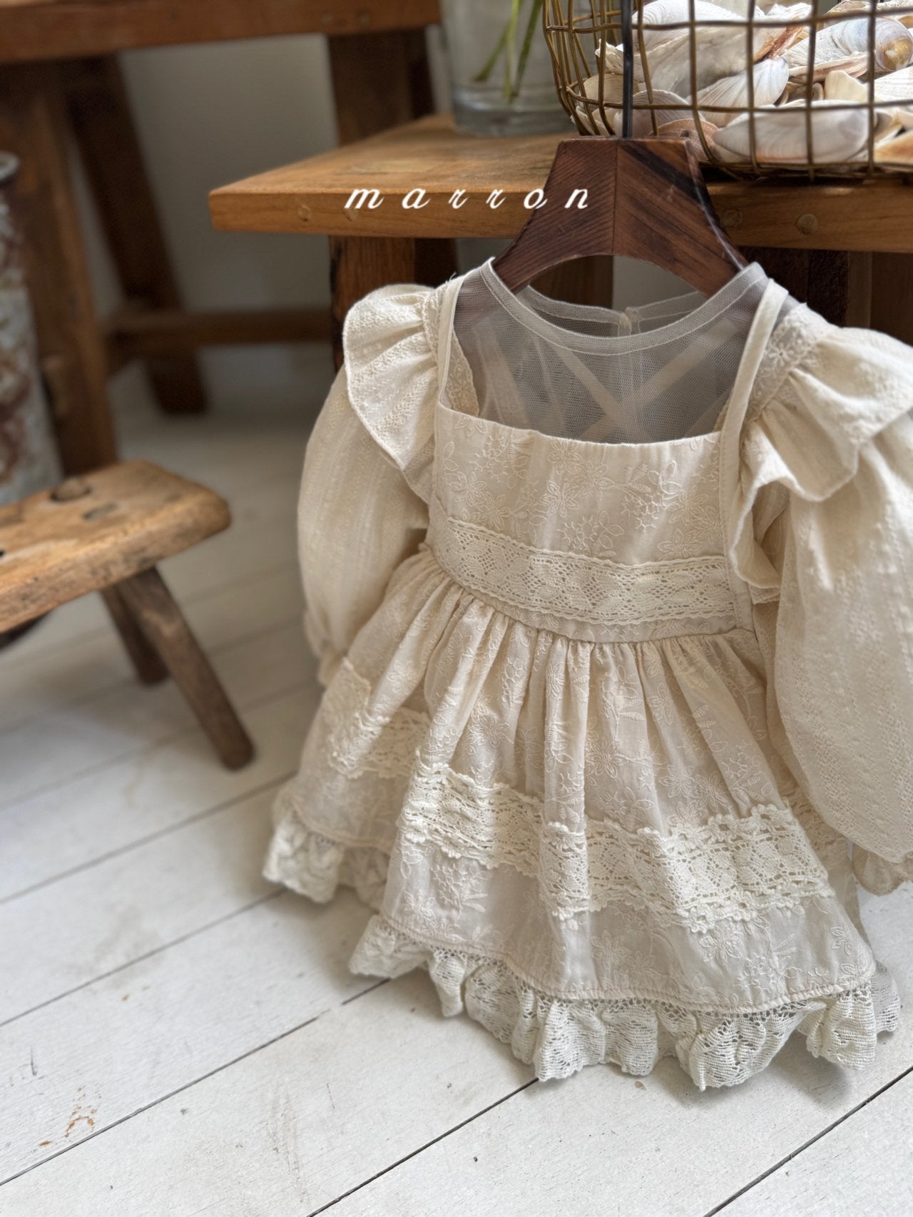 ［marron］Lace long apron
