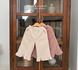 ［La.camel］Frill corduroy span pants