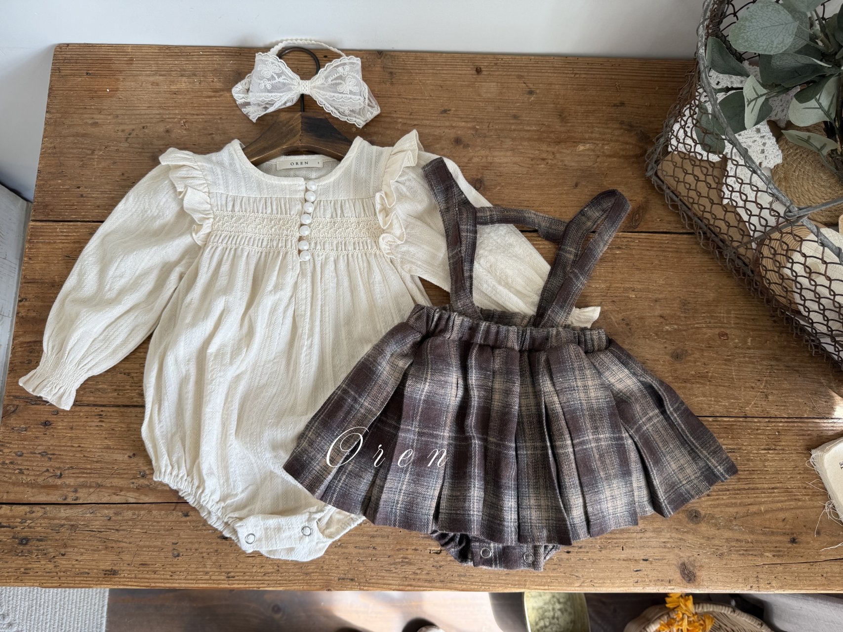 ［OREN］Miel smock rompers