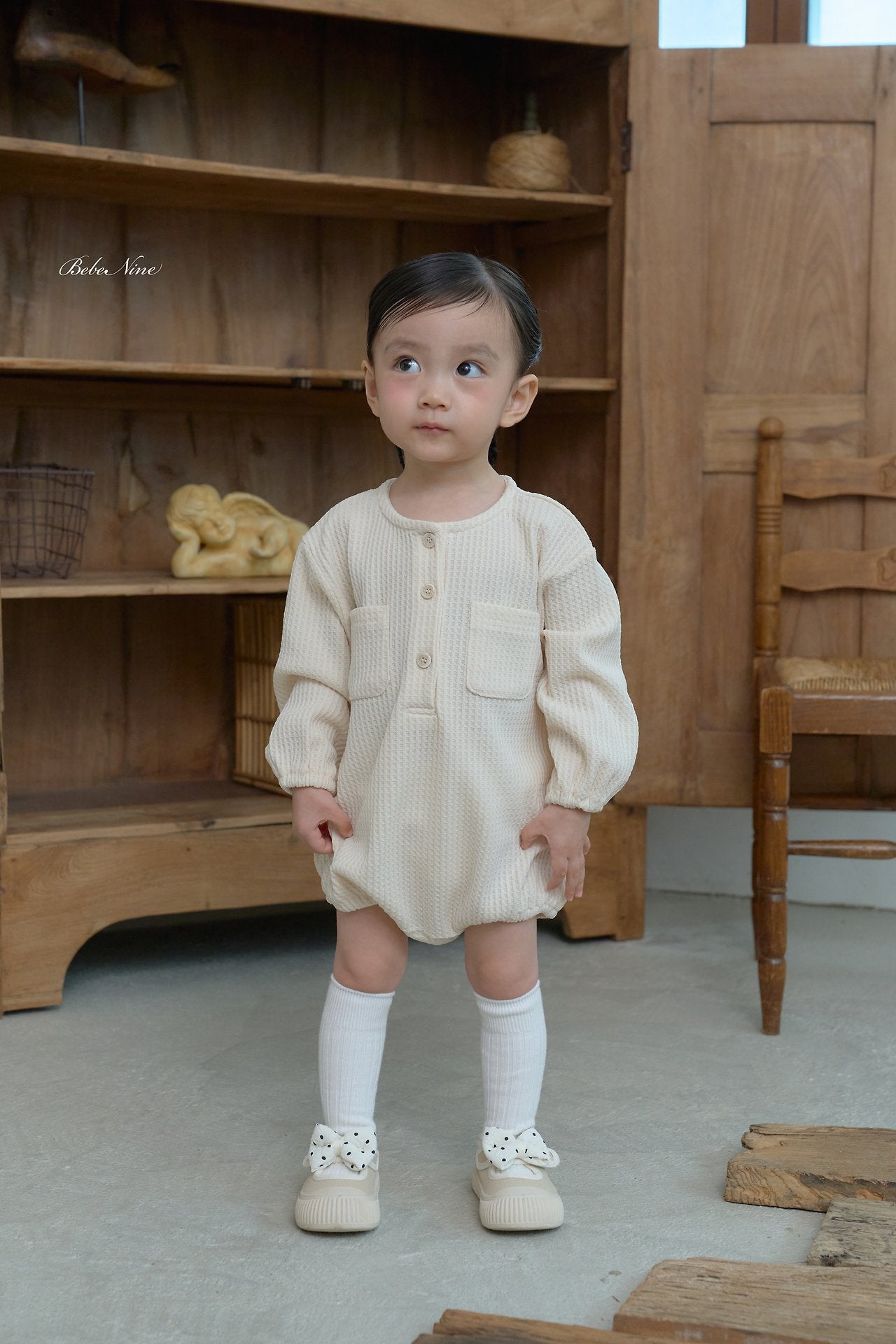 ［bebenine］Bimbo Waffle Rompers
