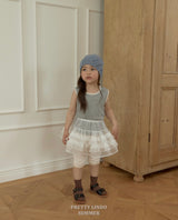 ［LINDO］Rib lace sleeveless tee