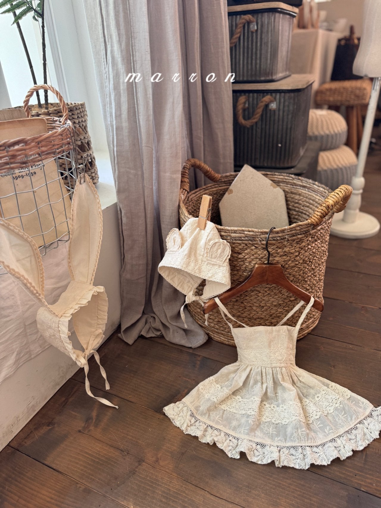 ［marron］Lace long apron
