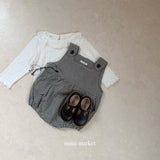 ［mimi market］Mini check suspender rompers