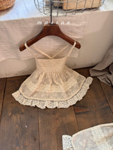 ［marron］Lace long apron