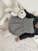 ［mimi market］Mini check suspender rompers