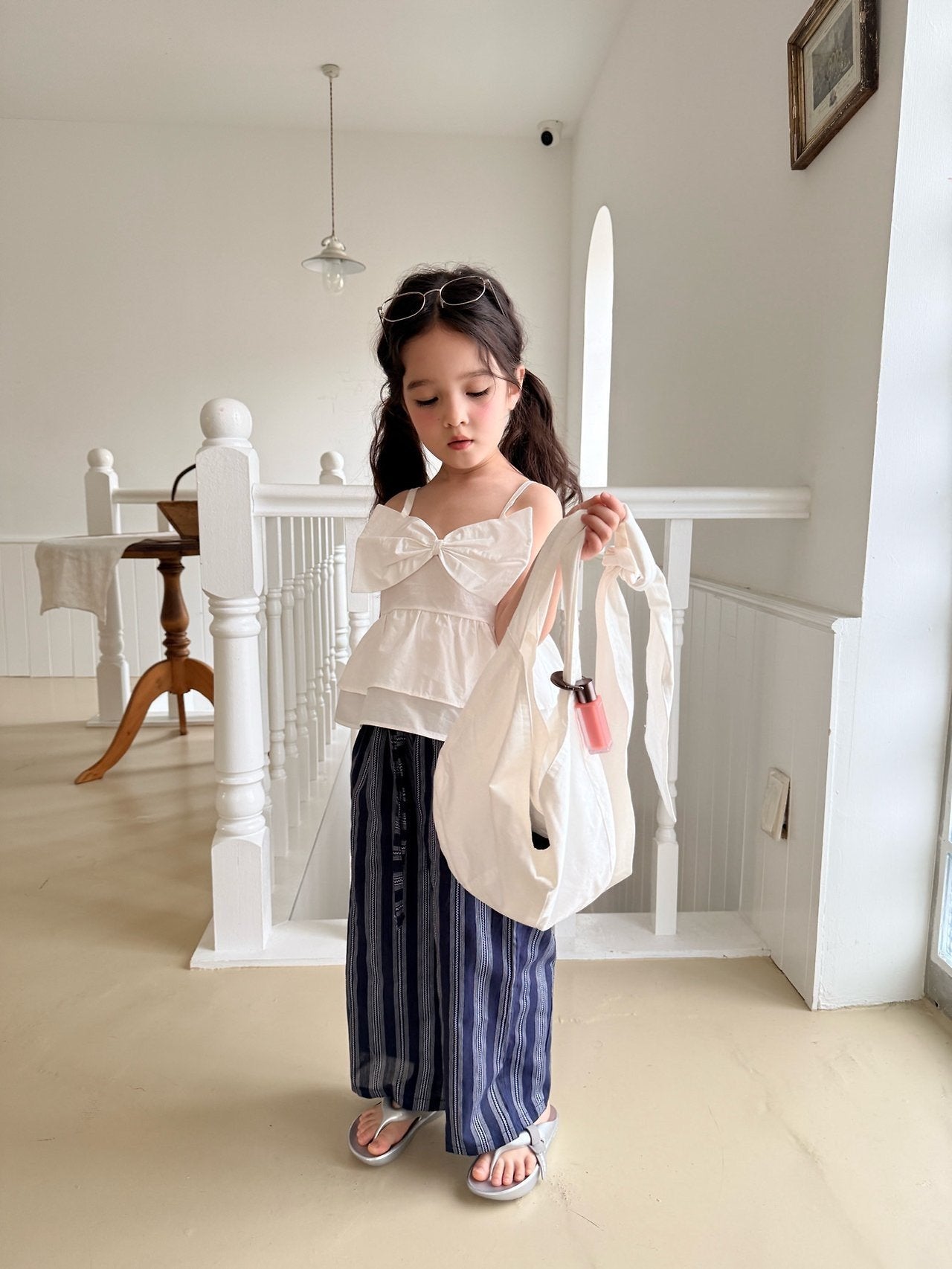 ［comma］Summer stripe long pants
