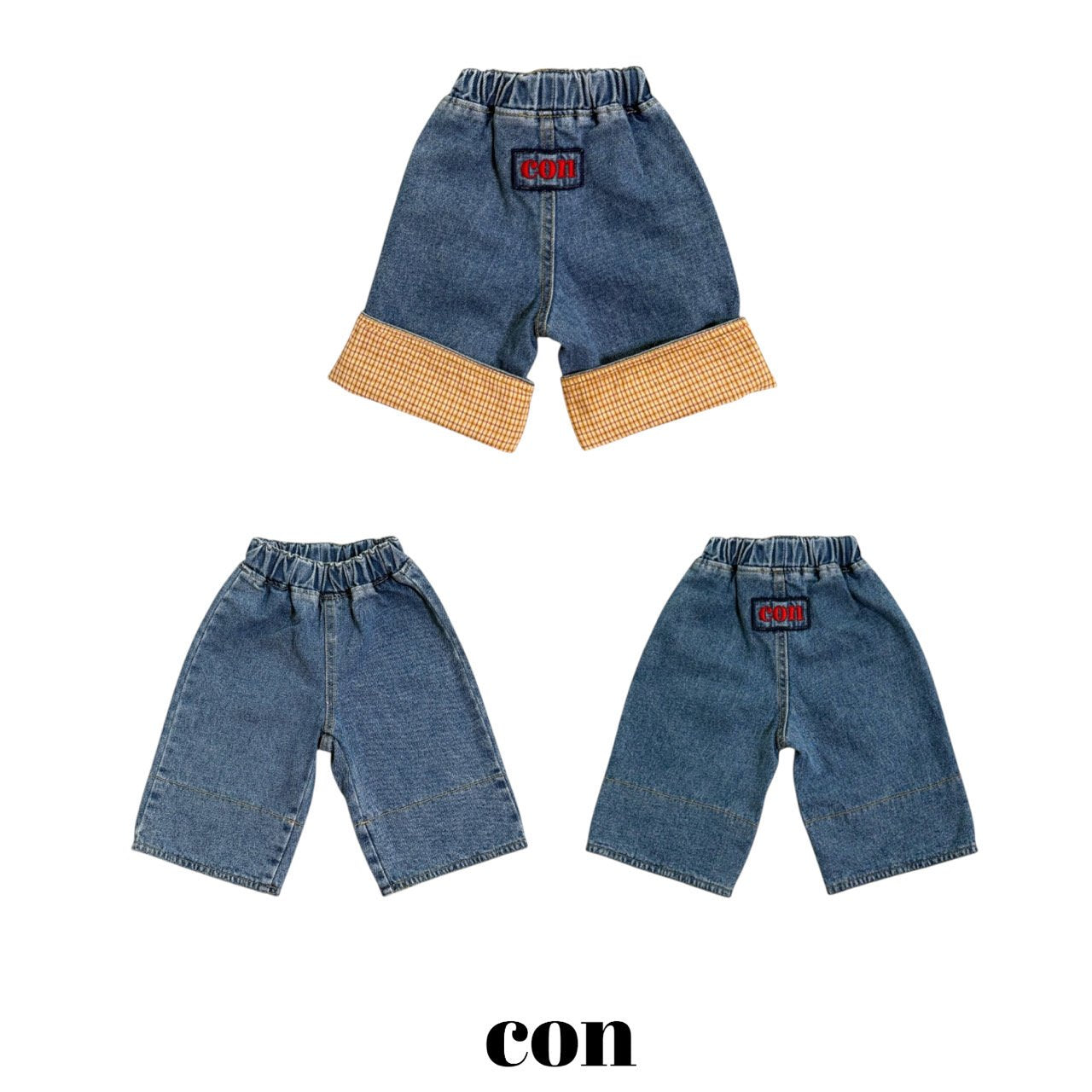 ［con］Washing roll up denim pants