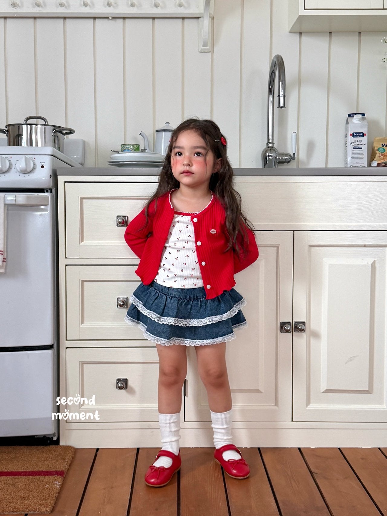 ［second moment］Cherry cardigan & camisole set
