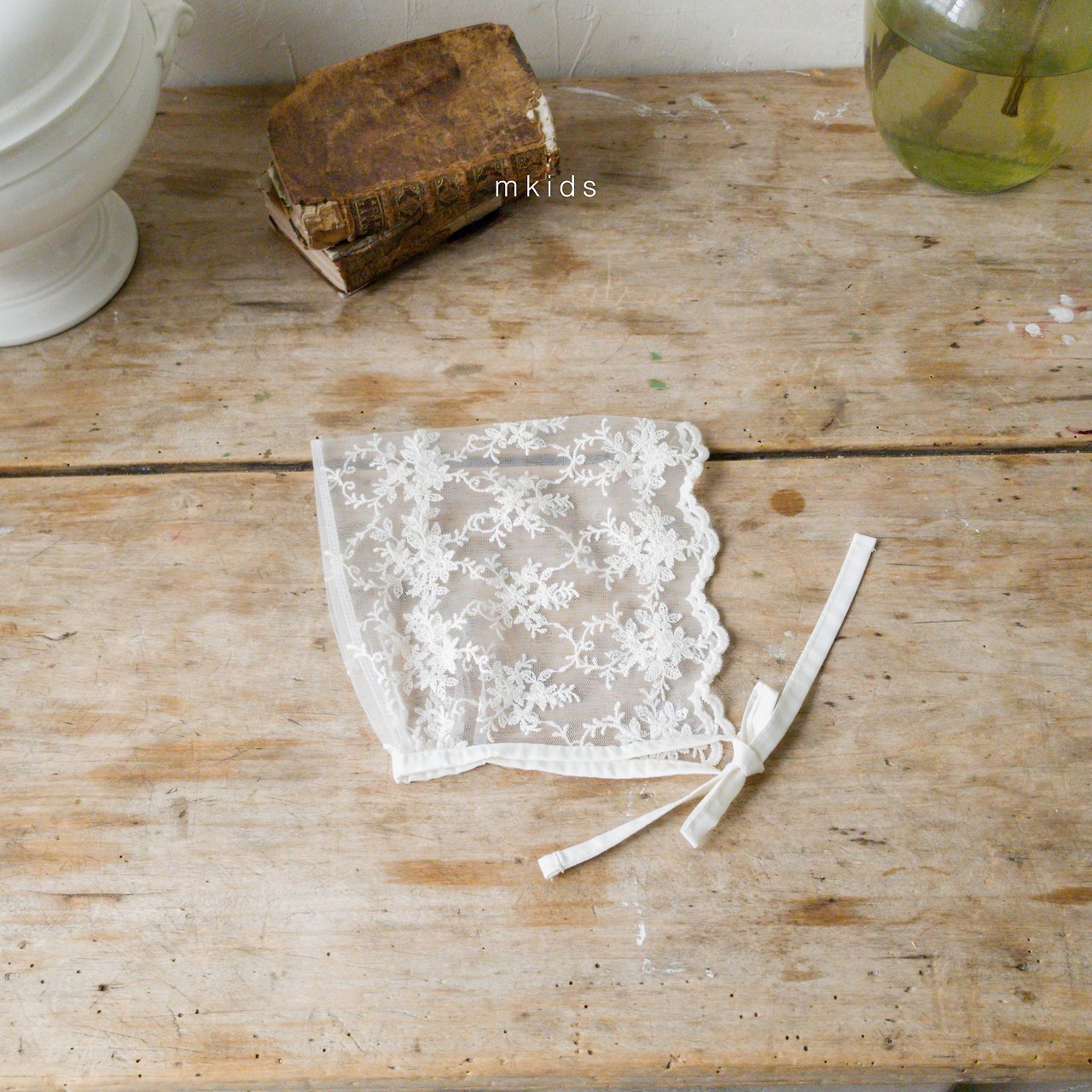 ［mkids］Chocolate lace bonnet