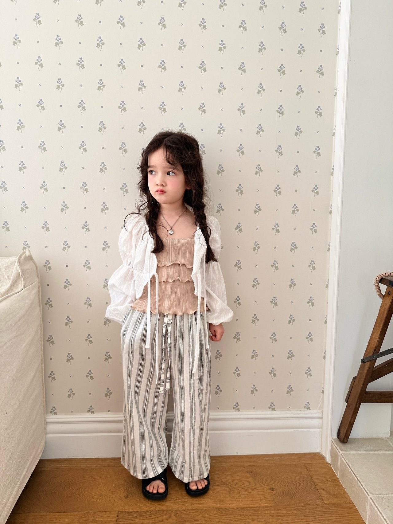［comma］Summer stripe long pants