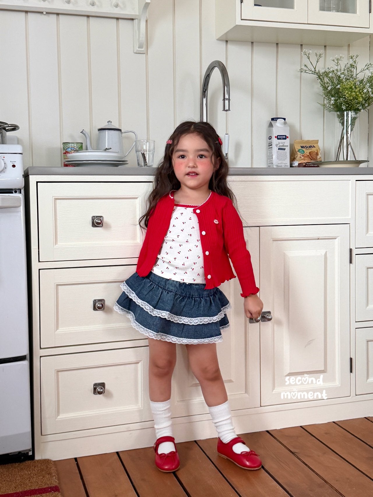 ［second moment］Cherry cardigan & camisole set