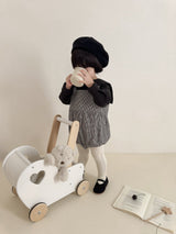 ［mimi market］Mini check suspender rompers