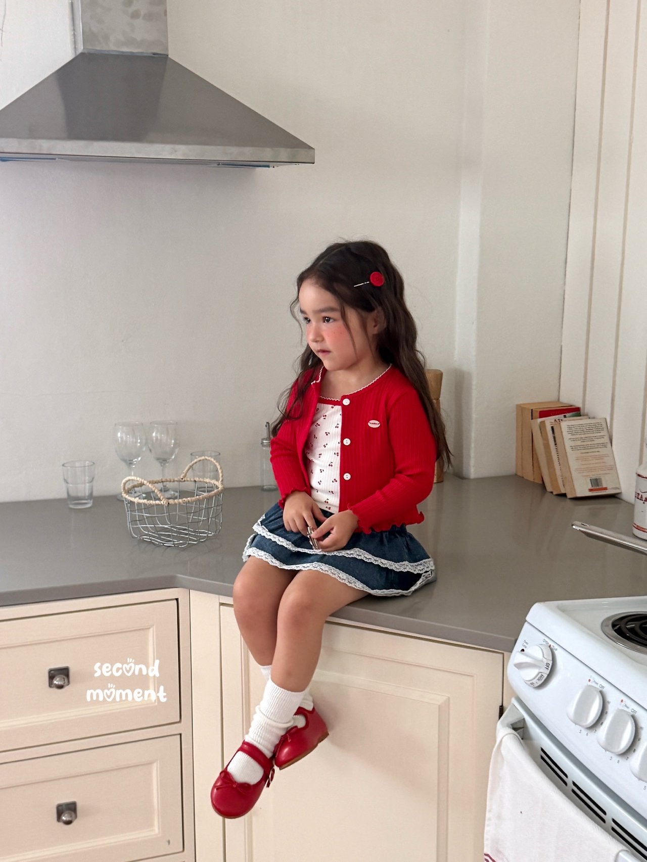 ［second moment］Cherry cardigan & camisole set