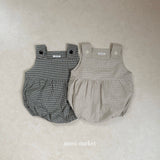 ［mimi market］Mini check suspender rompers