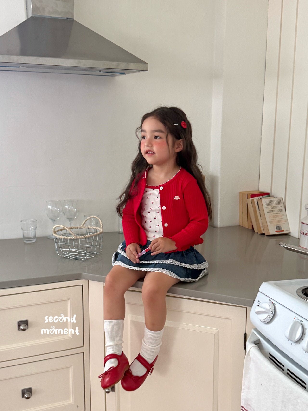 ［second moment］Cherry cardigan & camisole set