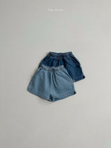 ［minirobe］Round denim short pants
