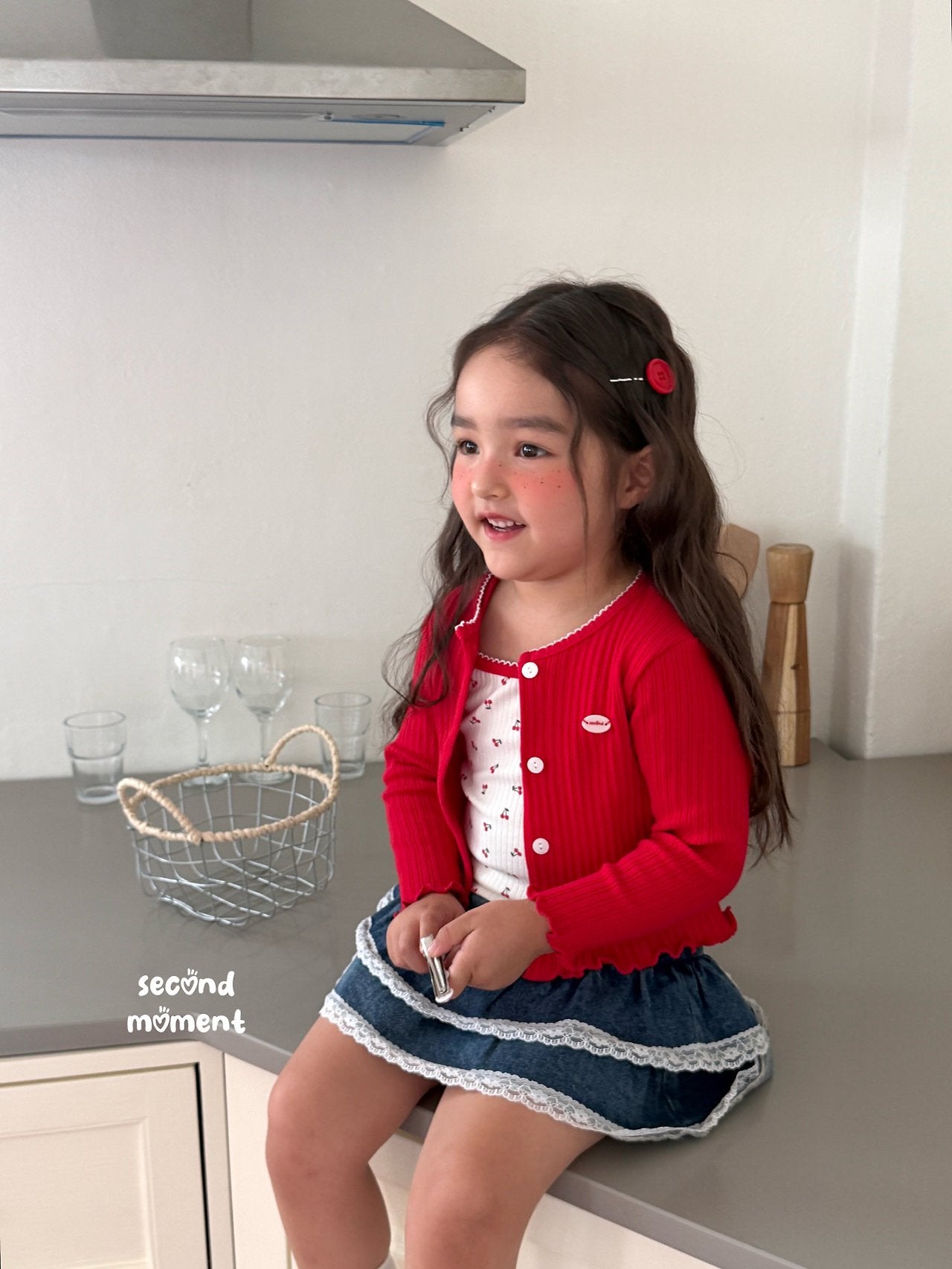 ［second moment］Cherry cardigan & camisole set