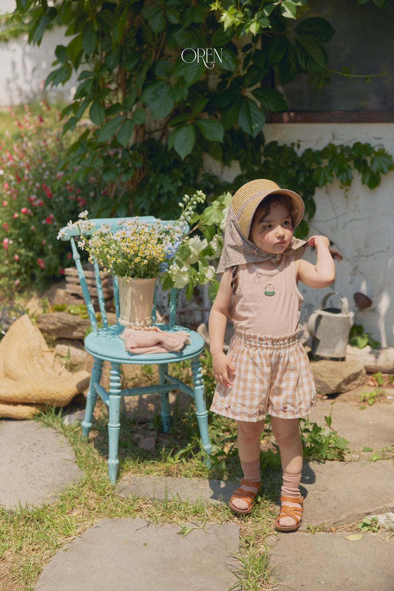 ［OREN］Soleil scarf rattan hat