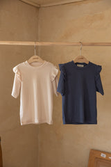 ［perrobebe］Manon wing tee (navy)