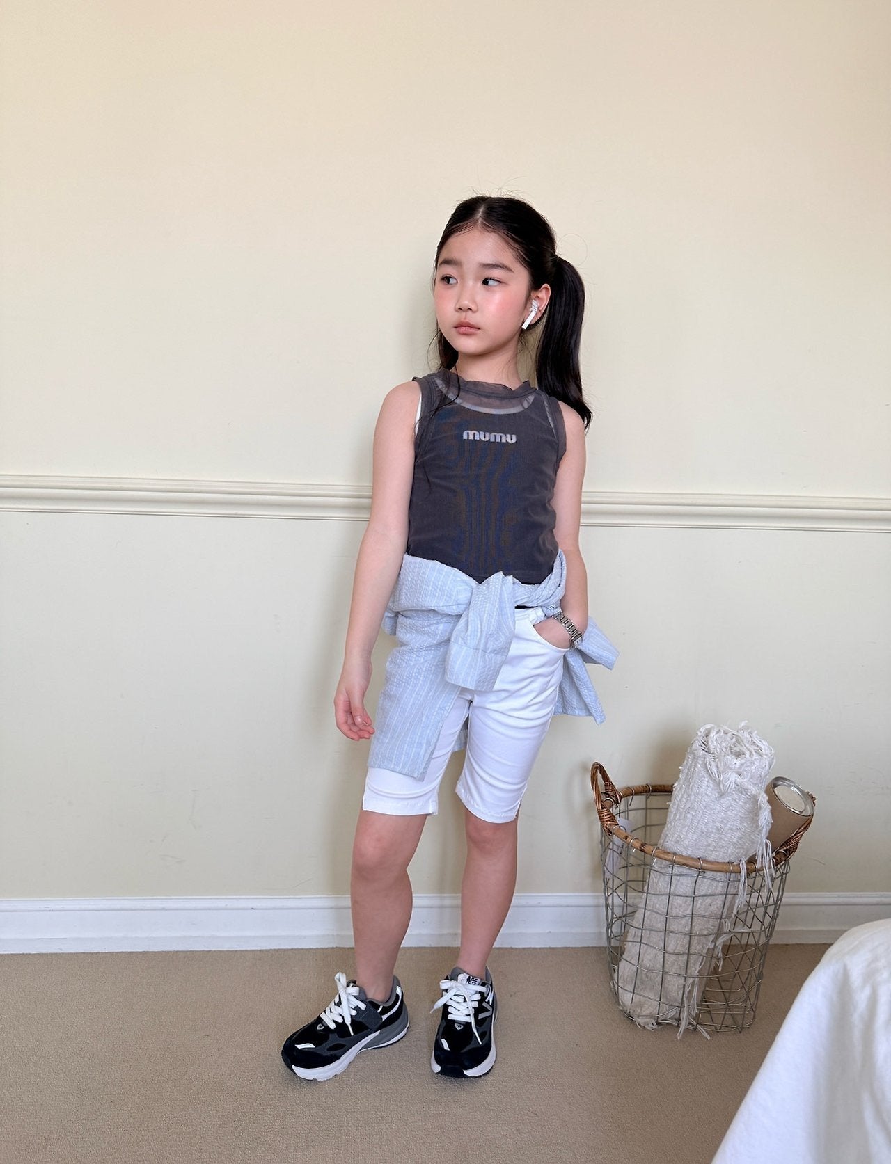 ［comma］Slit biker half pants
