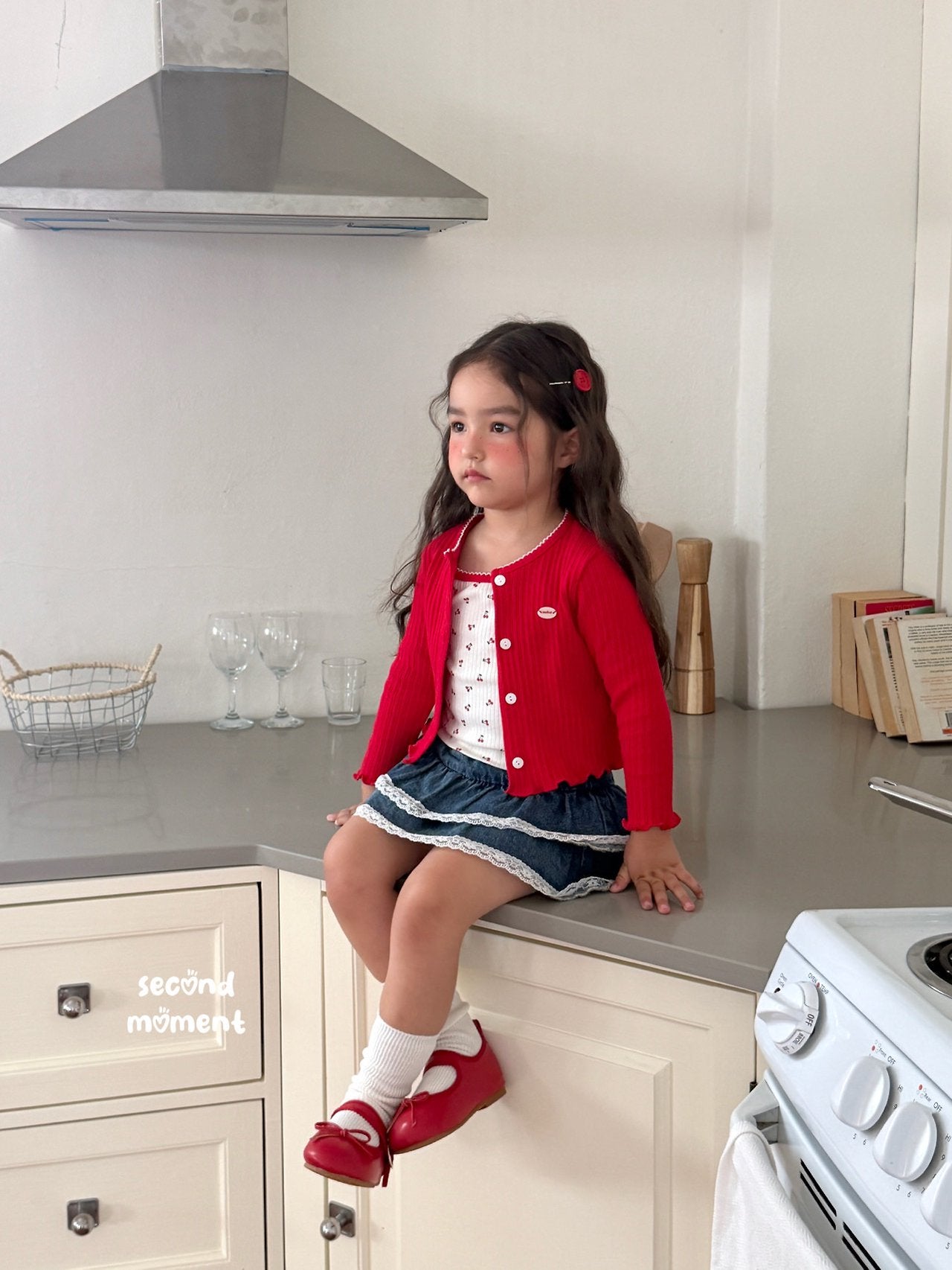 ［second moment］Cherry cardigan & camisole set