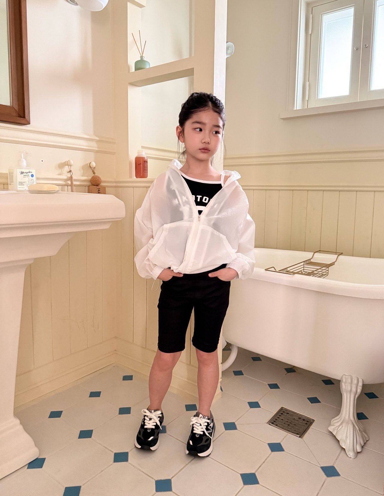 ［comma］Slit biker half pants