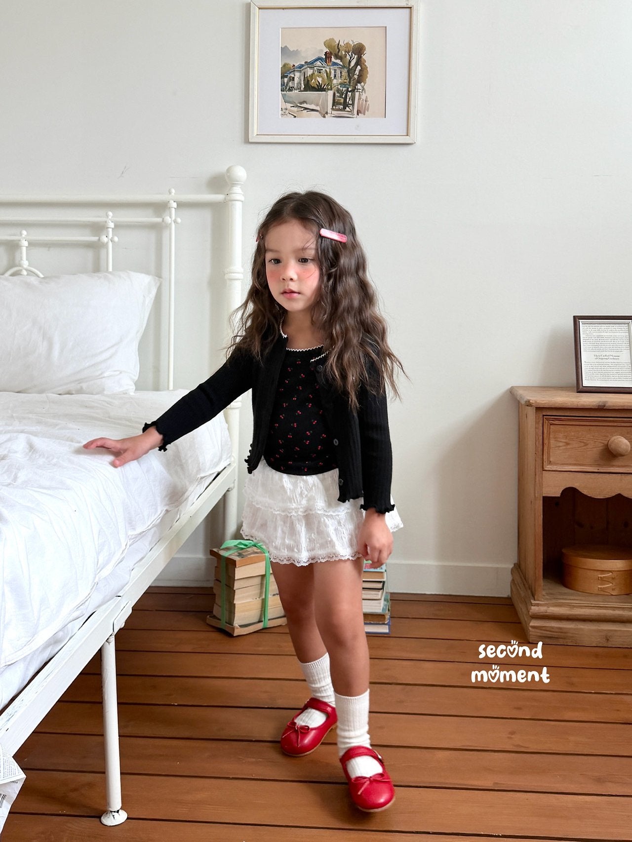 ［second moment］Cherry cardigan & camisole set
