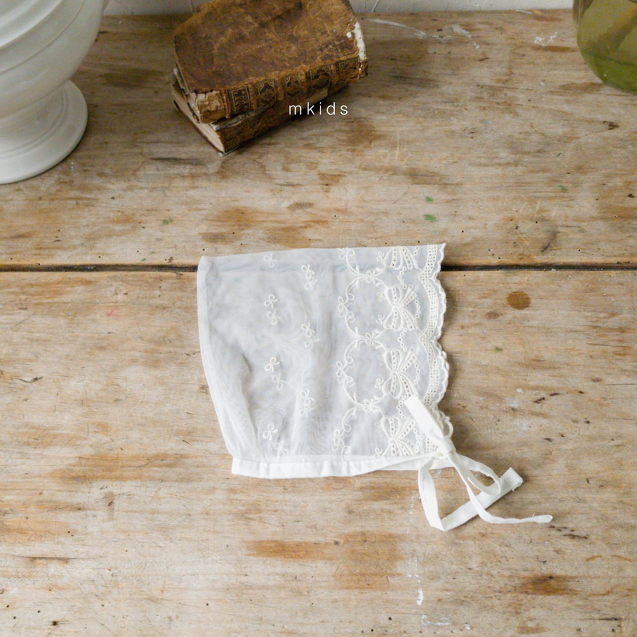 ［mkids］Chocolate lace bonnet